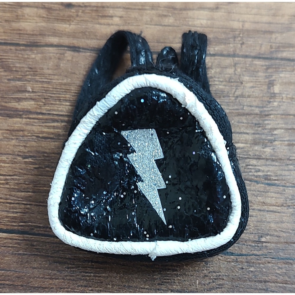 Black Silver White Lightning Bolt Backpack Bratz Doll Barbie Accessories Z11